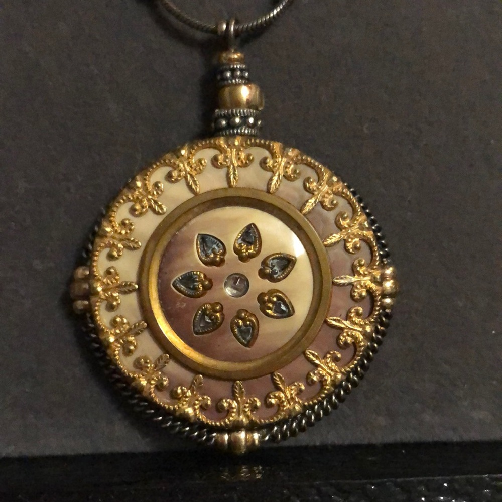 Antique button necklace E